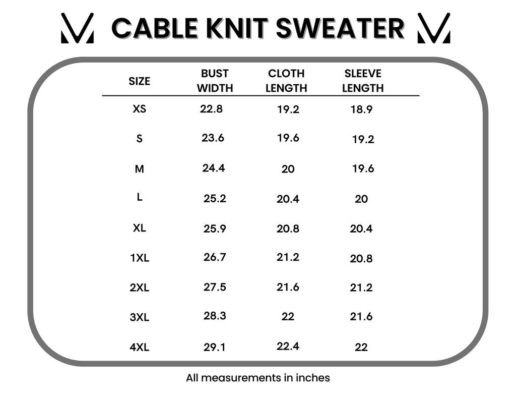 IN STOCK Cable Knit Sweater - Ivory