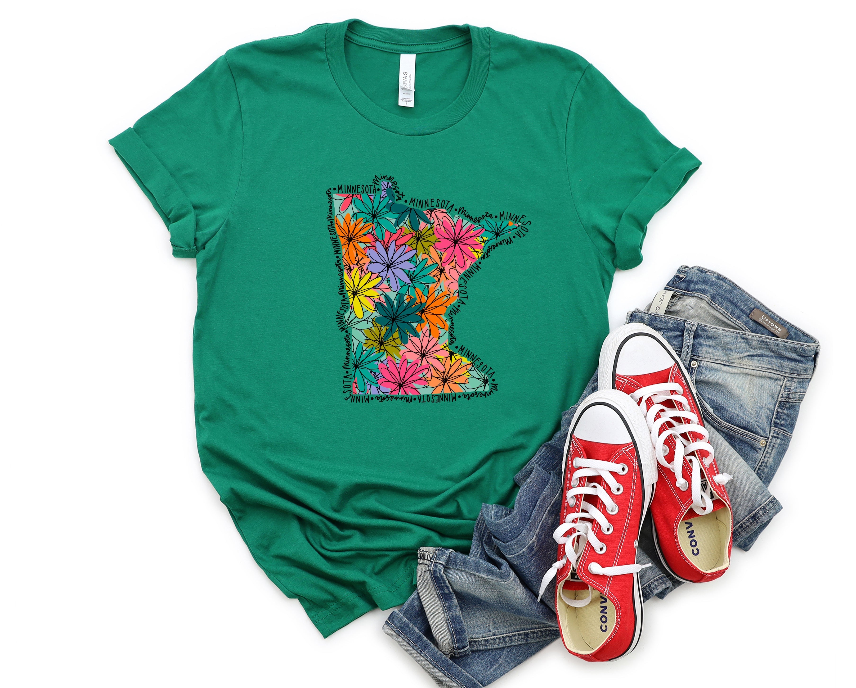Wholesale Minnesota Floral Graphic Tee - White