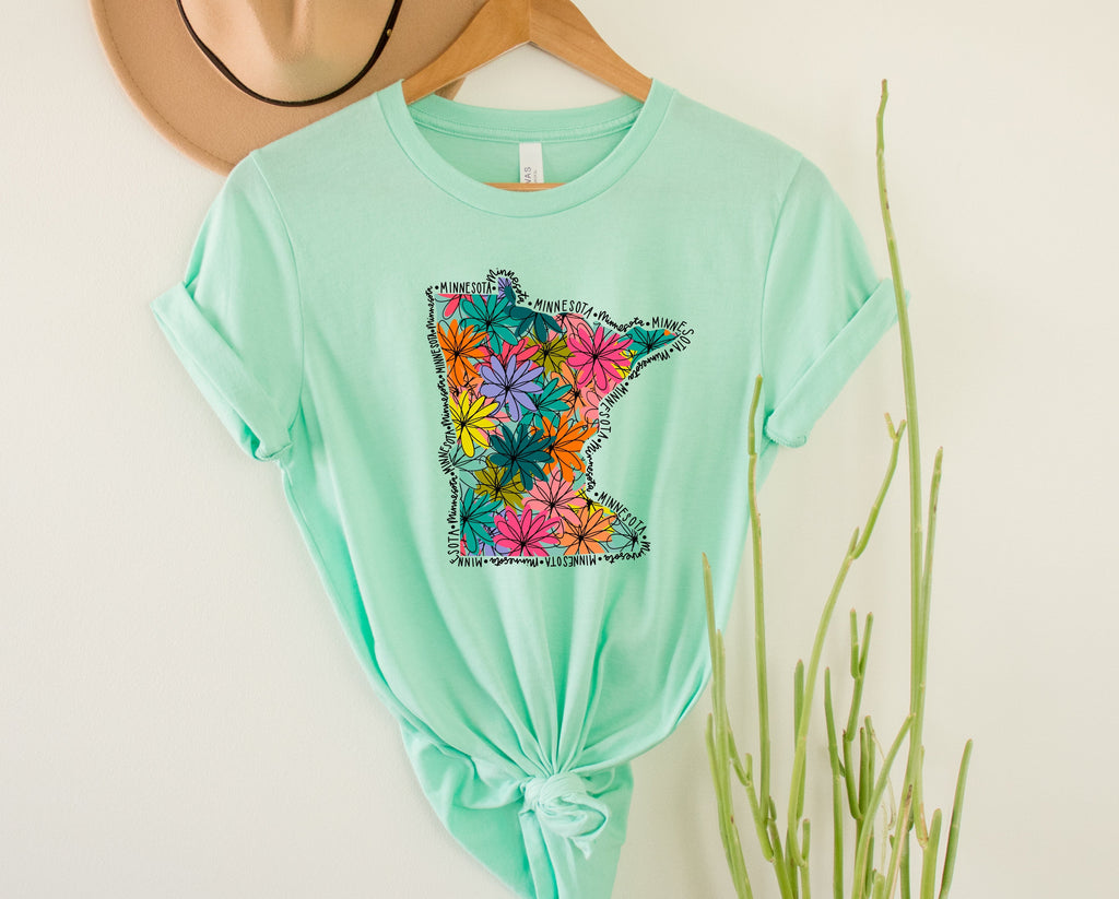 Wholesale Minnesota Floral Graphic Tee - Kelly Green
