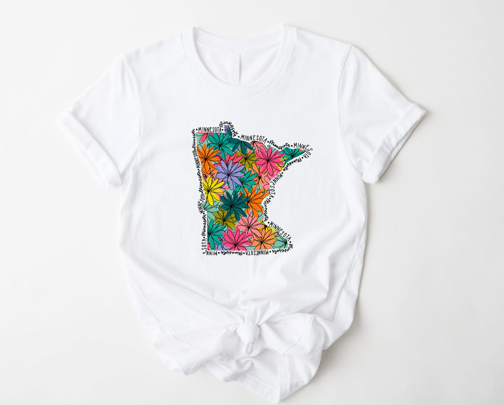 Wholesale Minnesota Floral Graphic Tee - Mint