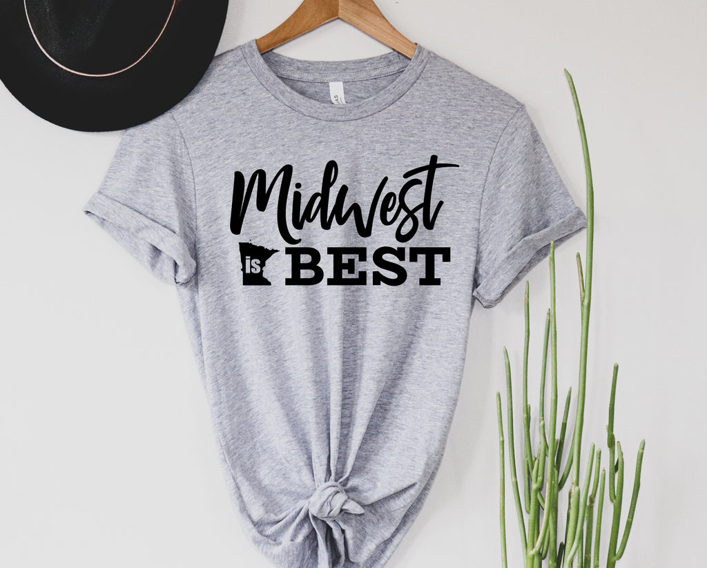 Wholesale MN Midwest is Best Graphic Tee - Heather Grey