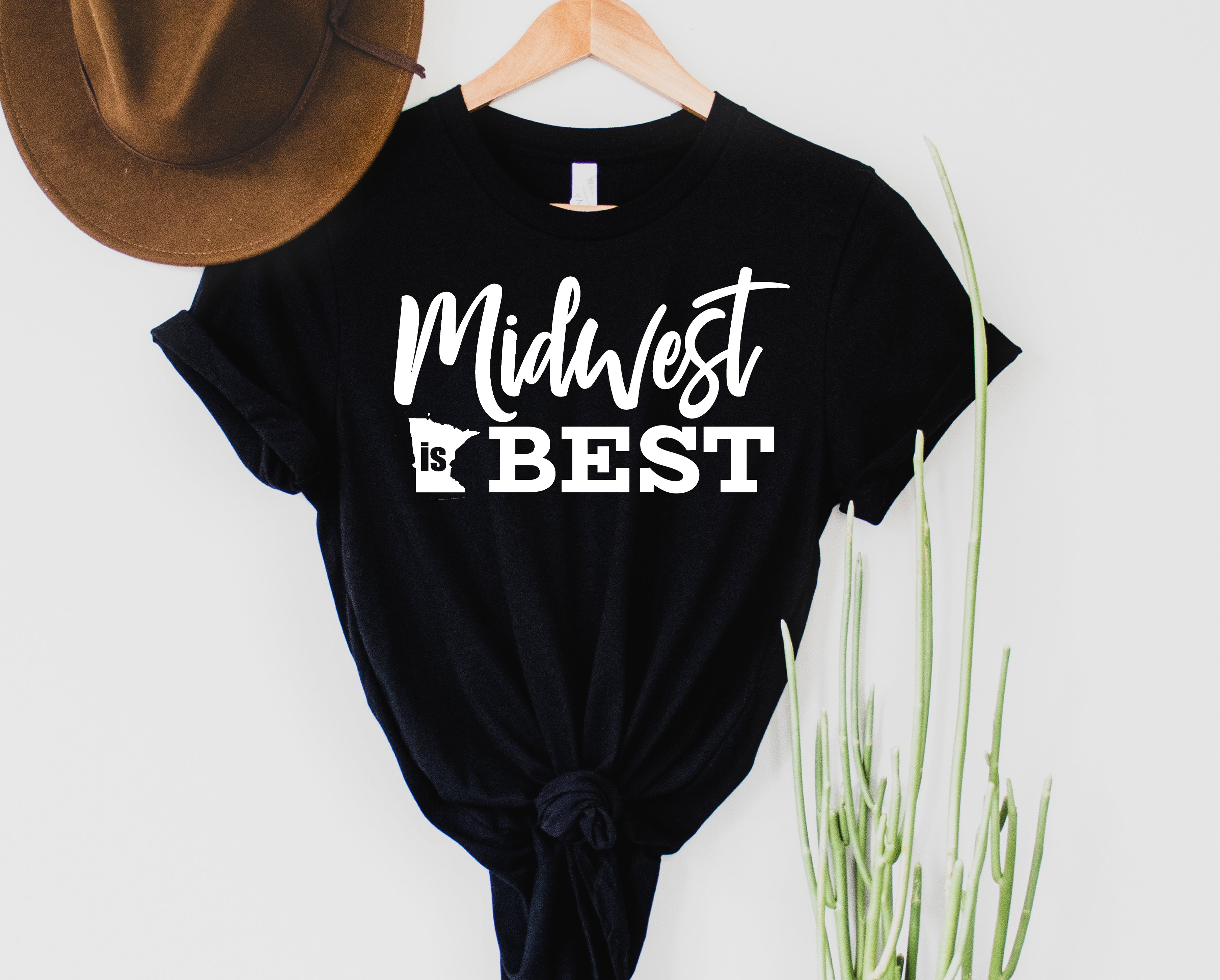 Wholesale MN Midwest is Best Graphic Tee - Black