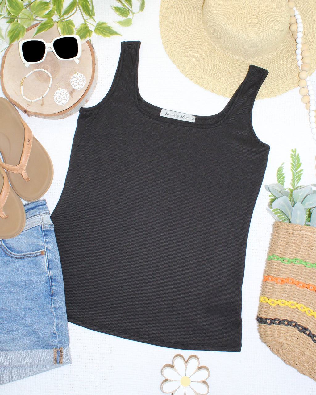 IN STOCK Rachel Ribbed Tank - Black FINAL SALE