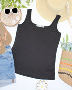 IN STOCK Rachel Ribbed Tank - Black FINAL SALE