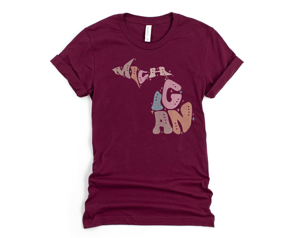 Wholesale Pastel Michigan Graphic Tee - Navy