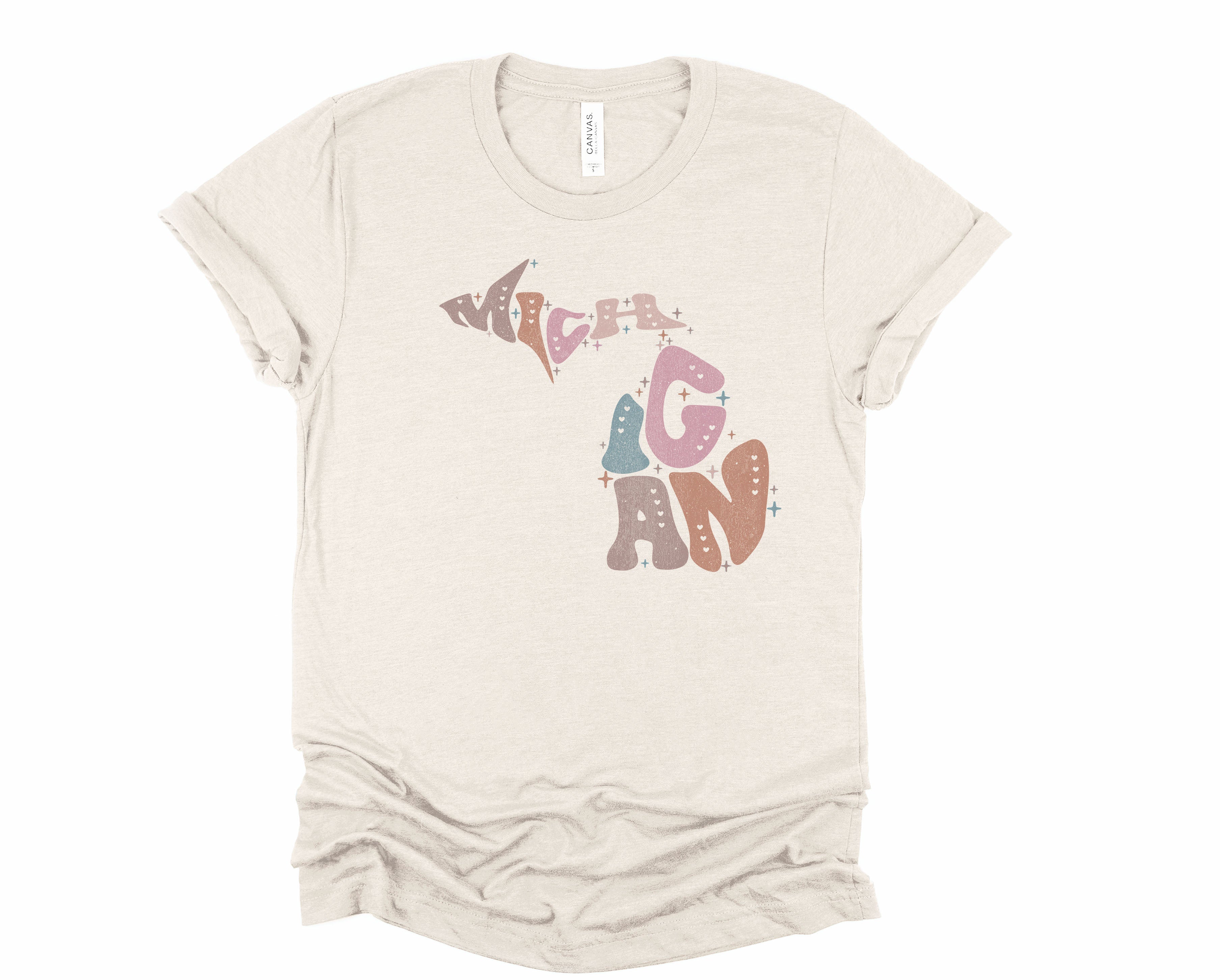 Wholesale Pastel Michigan Graphic Tee - Maroon