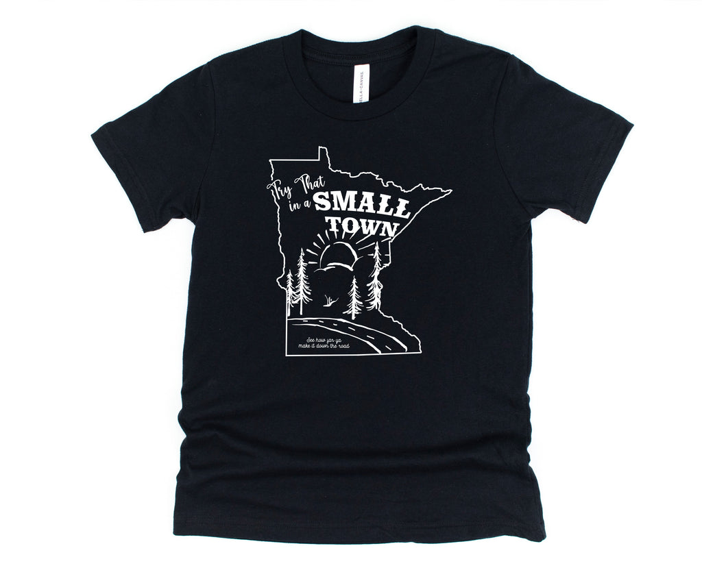 Wholesale State Small Town Tees Graphic Tee - Black