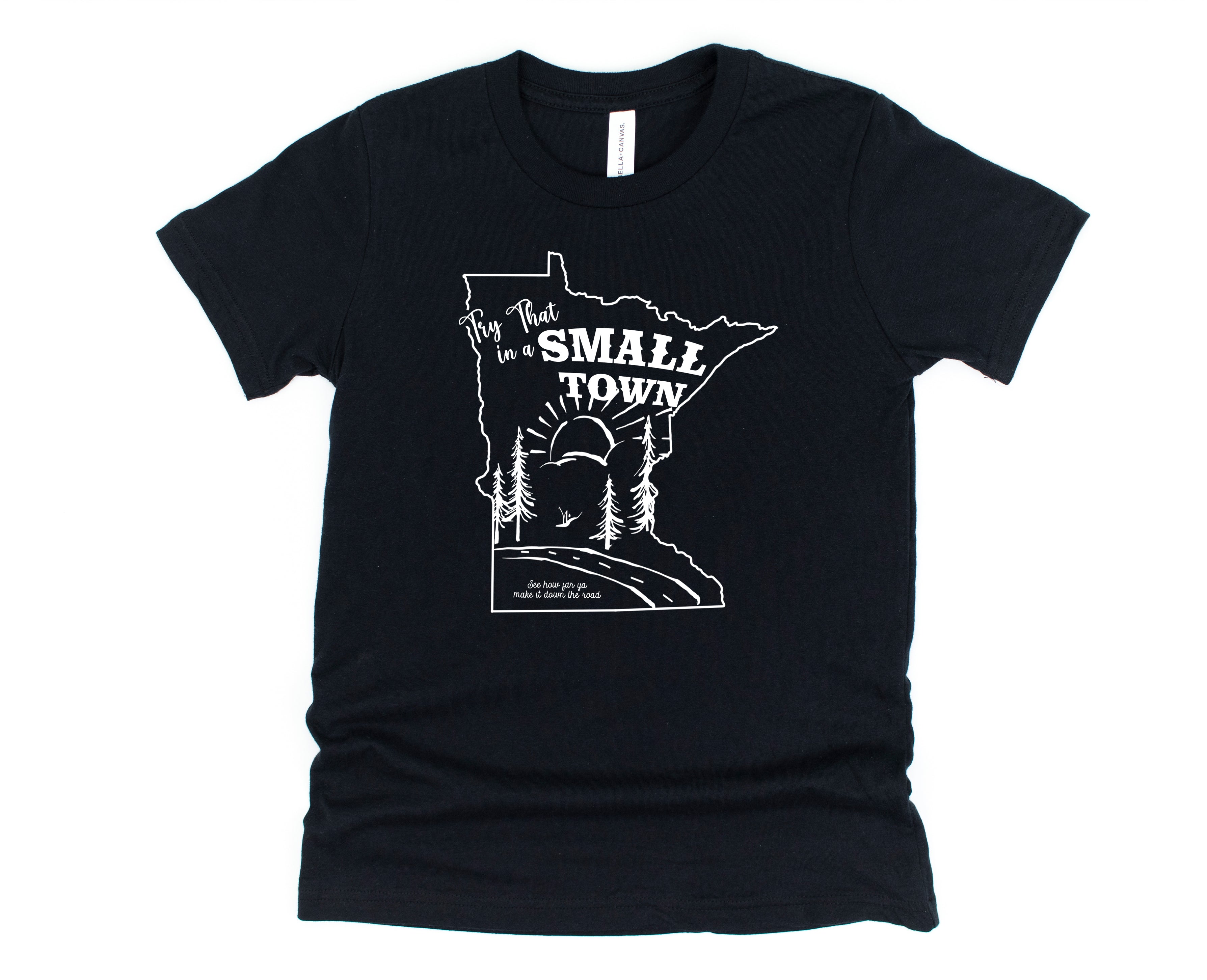 Wholesale State Small Town Tees Graphic Tee - Black