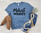 Wholesale ND Midwest is Best Graphic Tee - Heather Slate