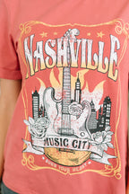 Nashville Music City Casual Graphic Tee