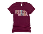 Wholesale Pastel Nebraska Graphic Tee - Navy