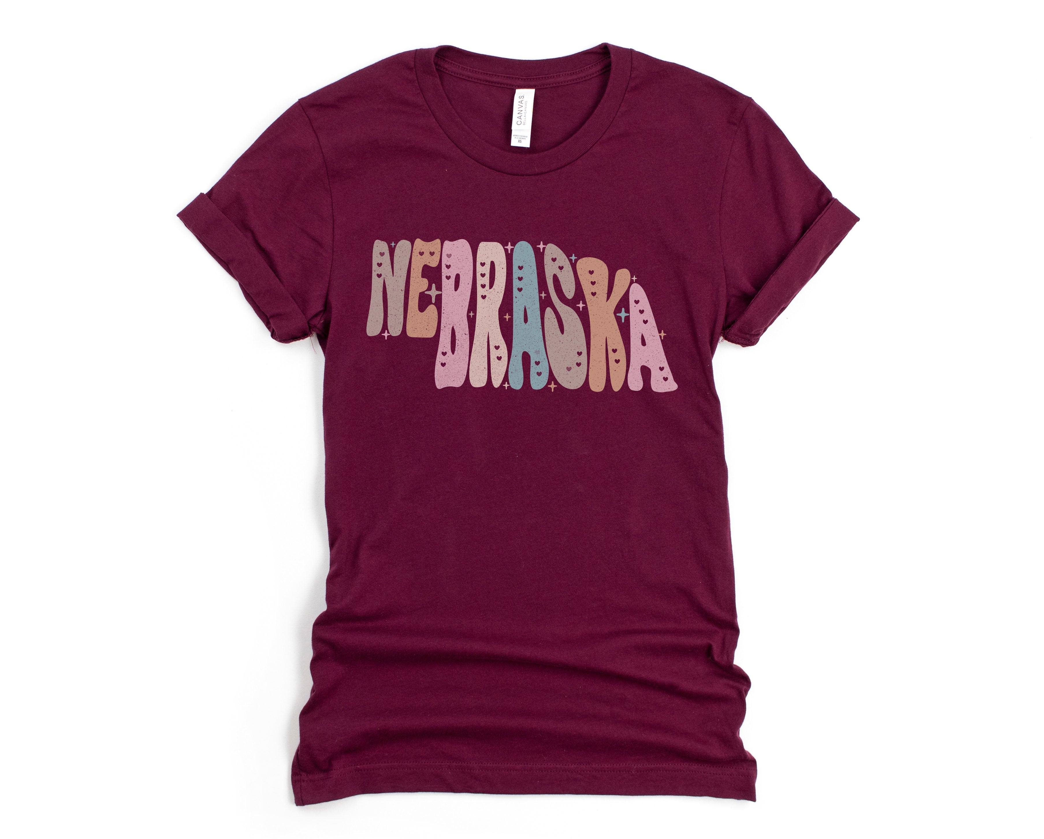 Wholesale Pastel Nebraska Graphic Tee - Navy