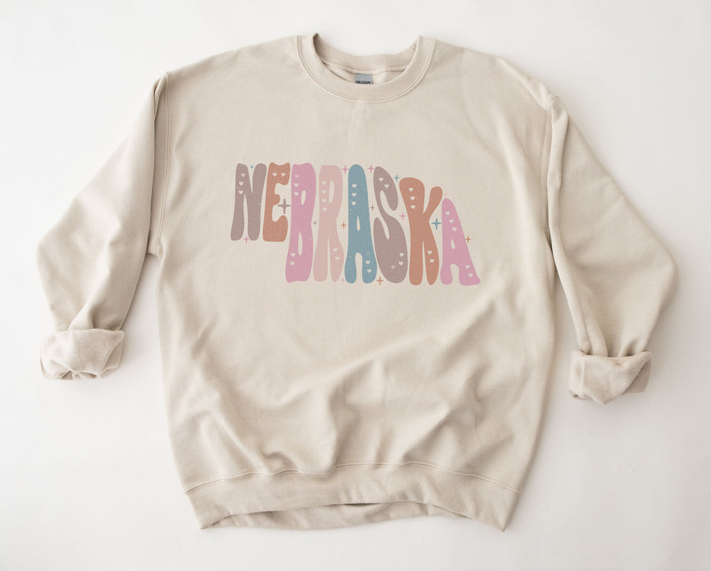 Wholesale Pastel Nebraska Graphic Tee - Maroon