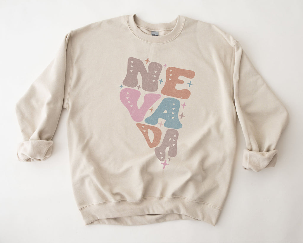 Wholesale Pastel Nevada Graphic Tee - Sand Sweatshirt