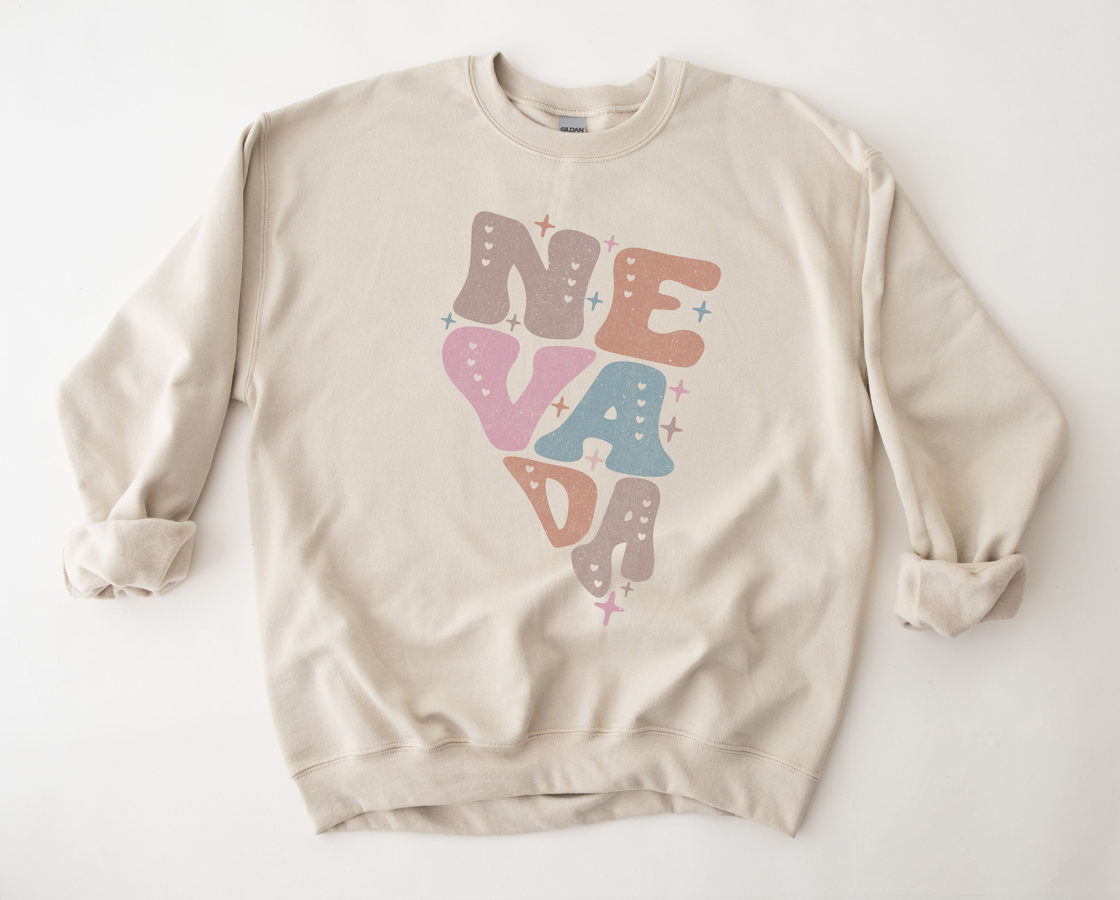 Wholesale Pastel Nevada Graphic Tee - Sand Sweatshirt