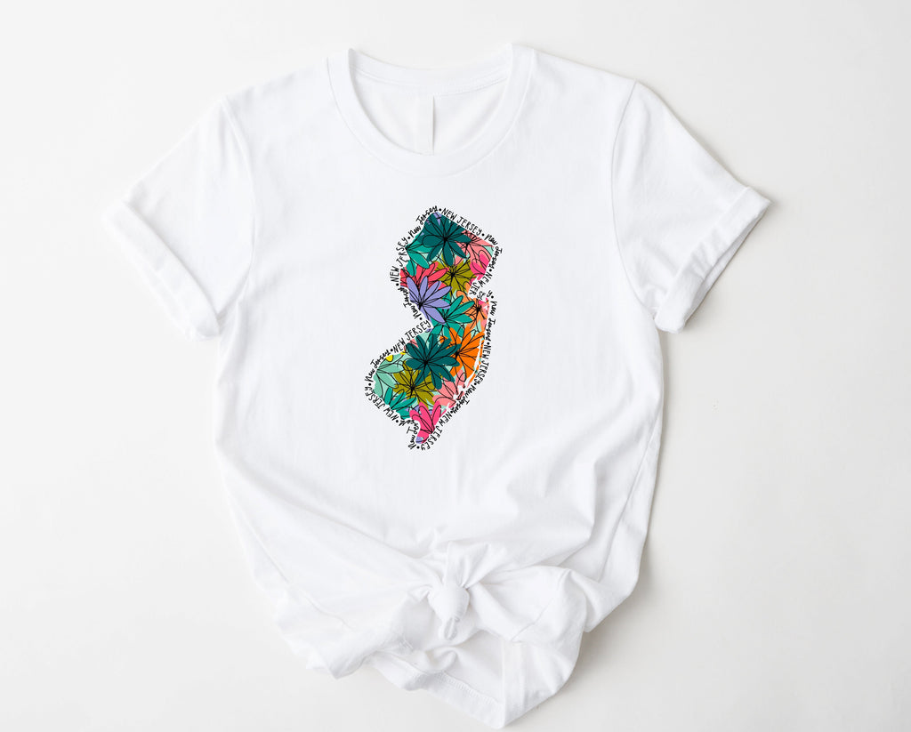 Wholesale New Jersey Floral Graphic Tee - Mint