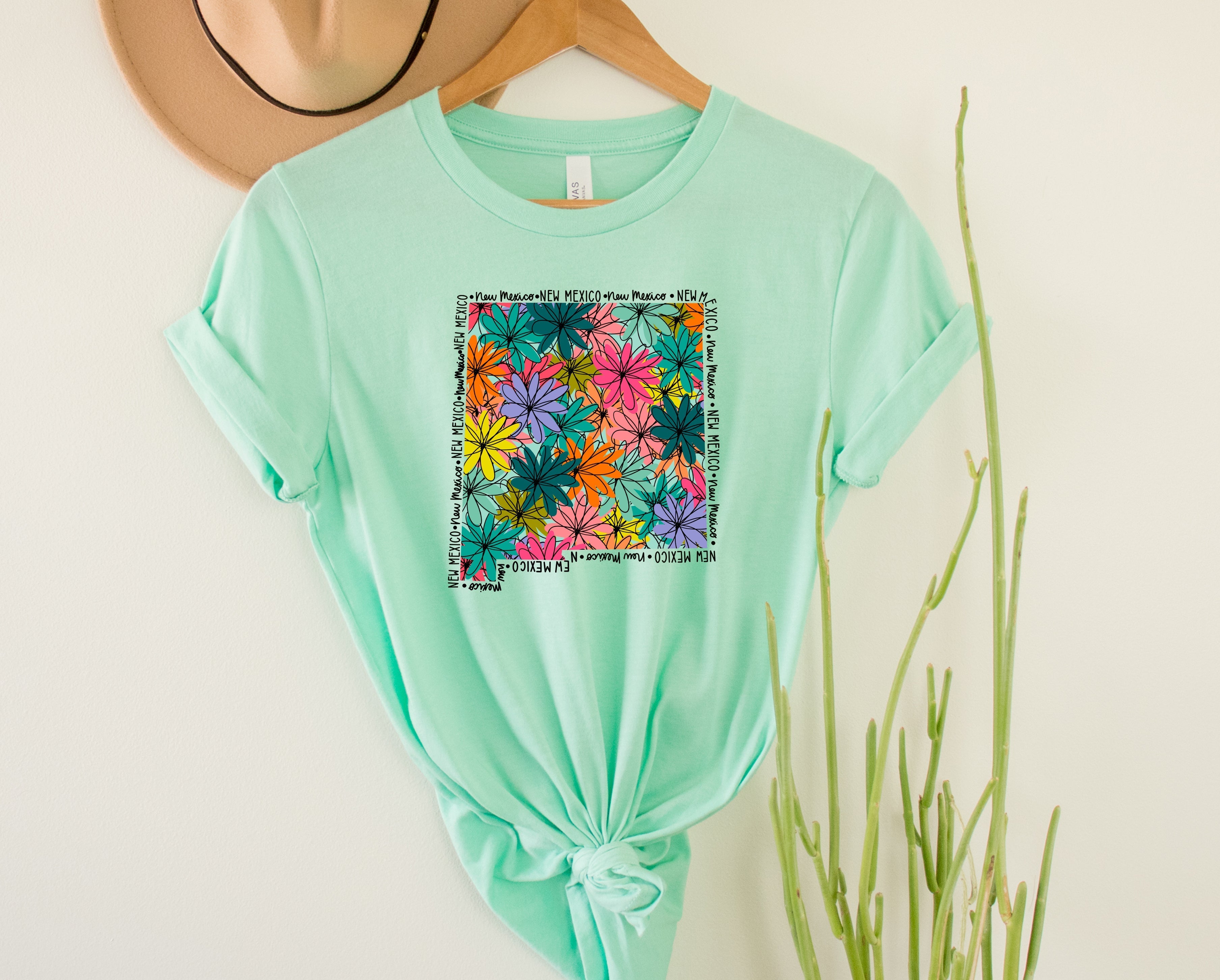 Wholesale New Mexico Floral Graphic Tee - Kelly Green