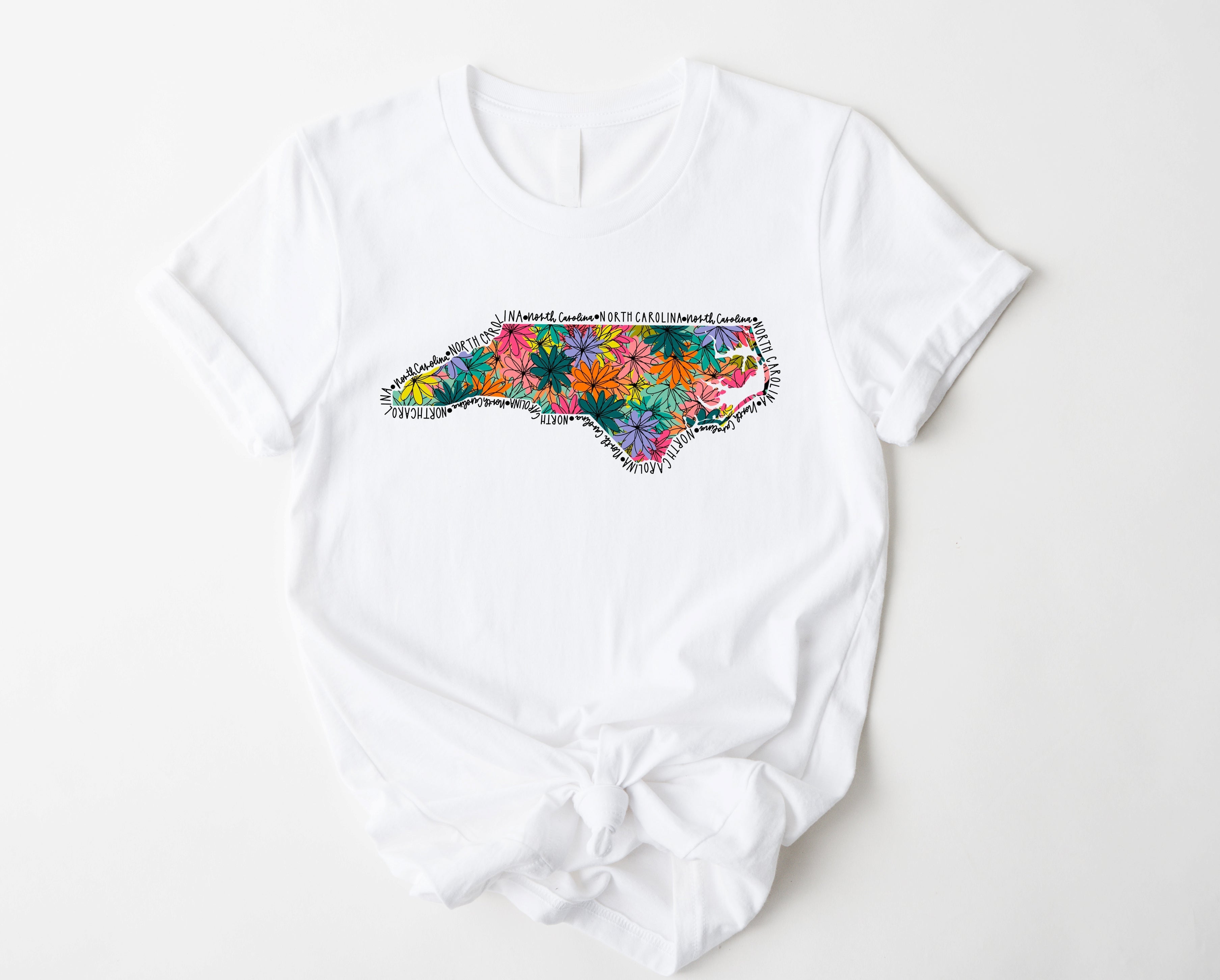 Wholesale North Carolina Floral Graphic Tee - Mint