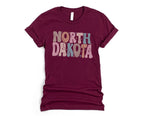 Wholesale Pastel North Dakota Graphic Tee - Navy