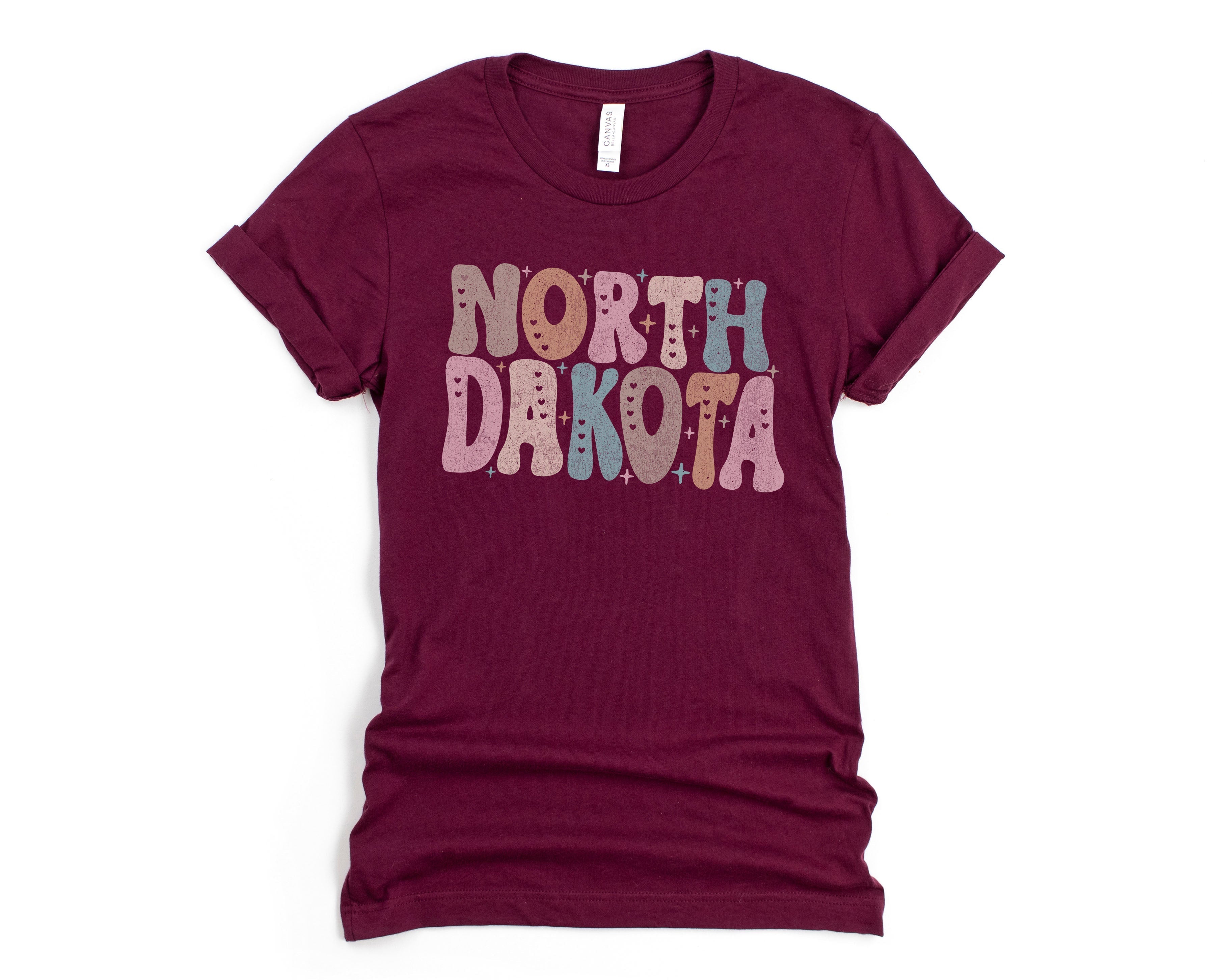 Wholesale Pastel North Dakota Graphic Tee - Navy