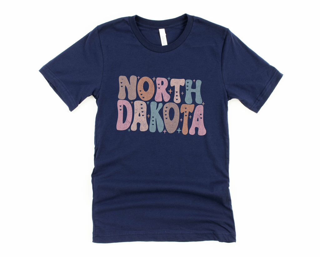 Wholesale Pastel North Dakota Graphic Tee - Heather Sand
