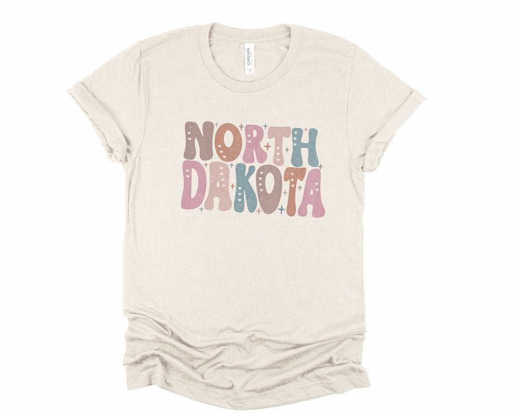 Wholesale Pastel North Dakota Graphic Tee - Sand Sweatshirt
