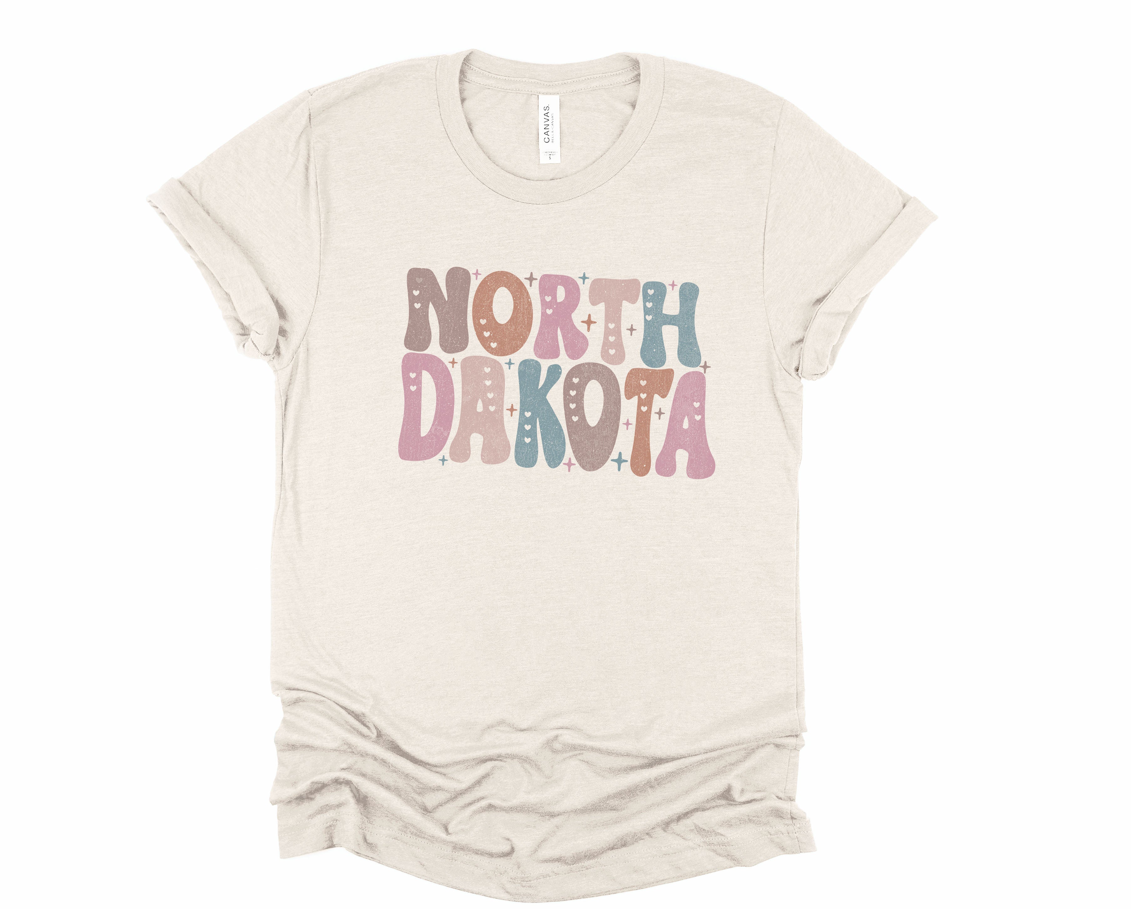 Wholesale Pastel North Dakota Graphic Tee - Sand Sweatshirt