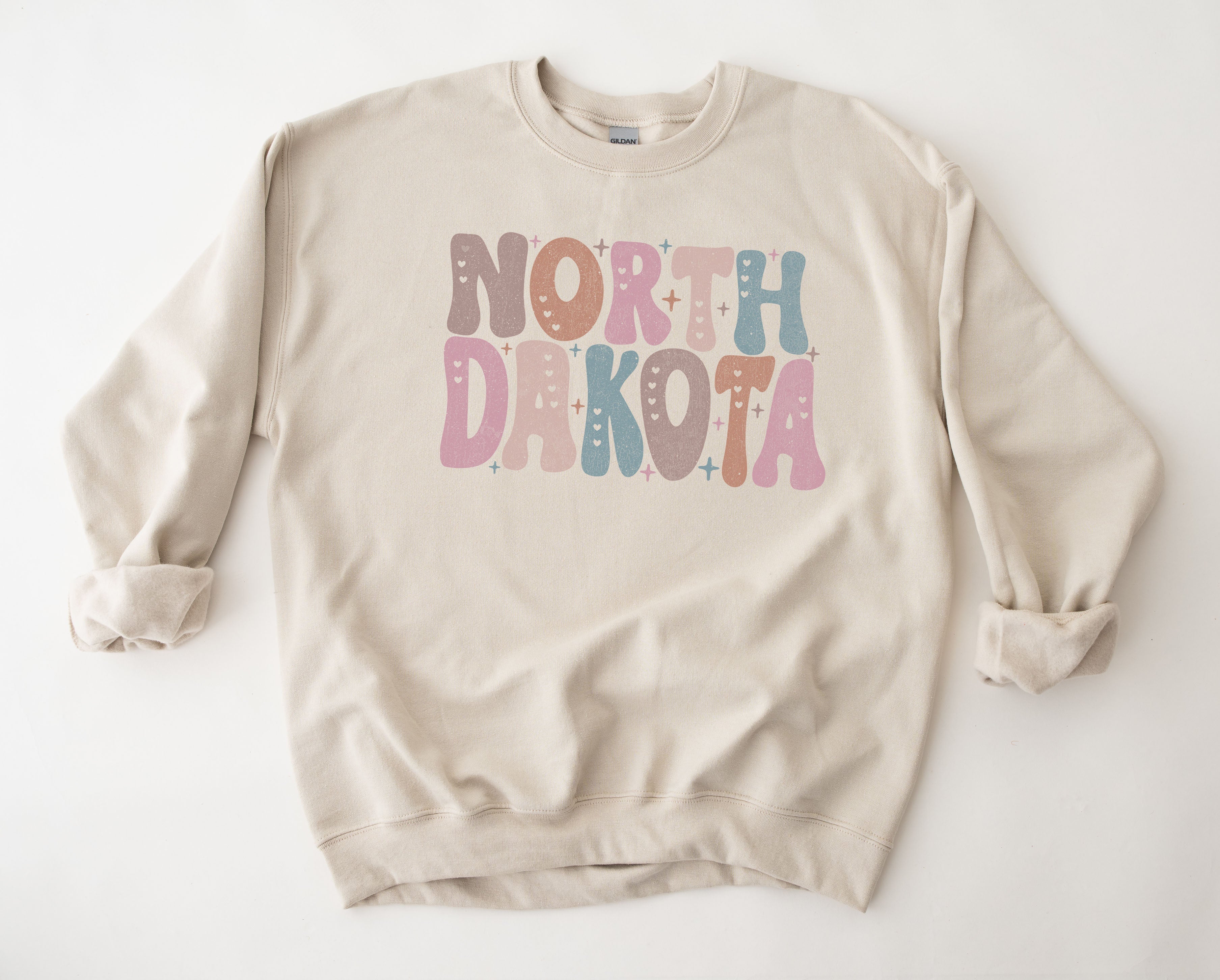 Wholesale Pastel North Dakota Graphic Tee - Maroon