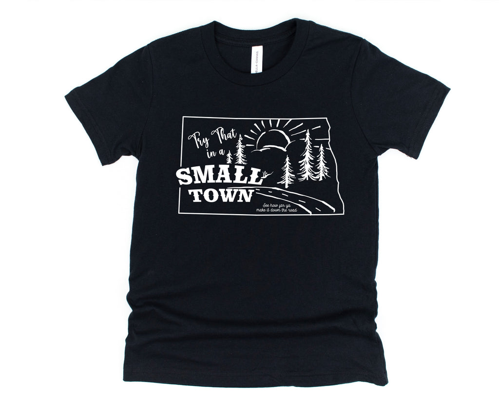 Wholesale State Small Town Tees Graphic Tee - Black