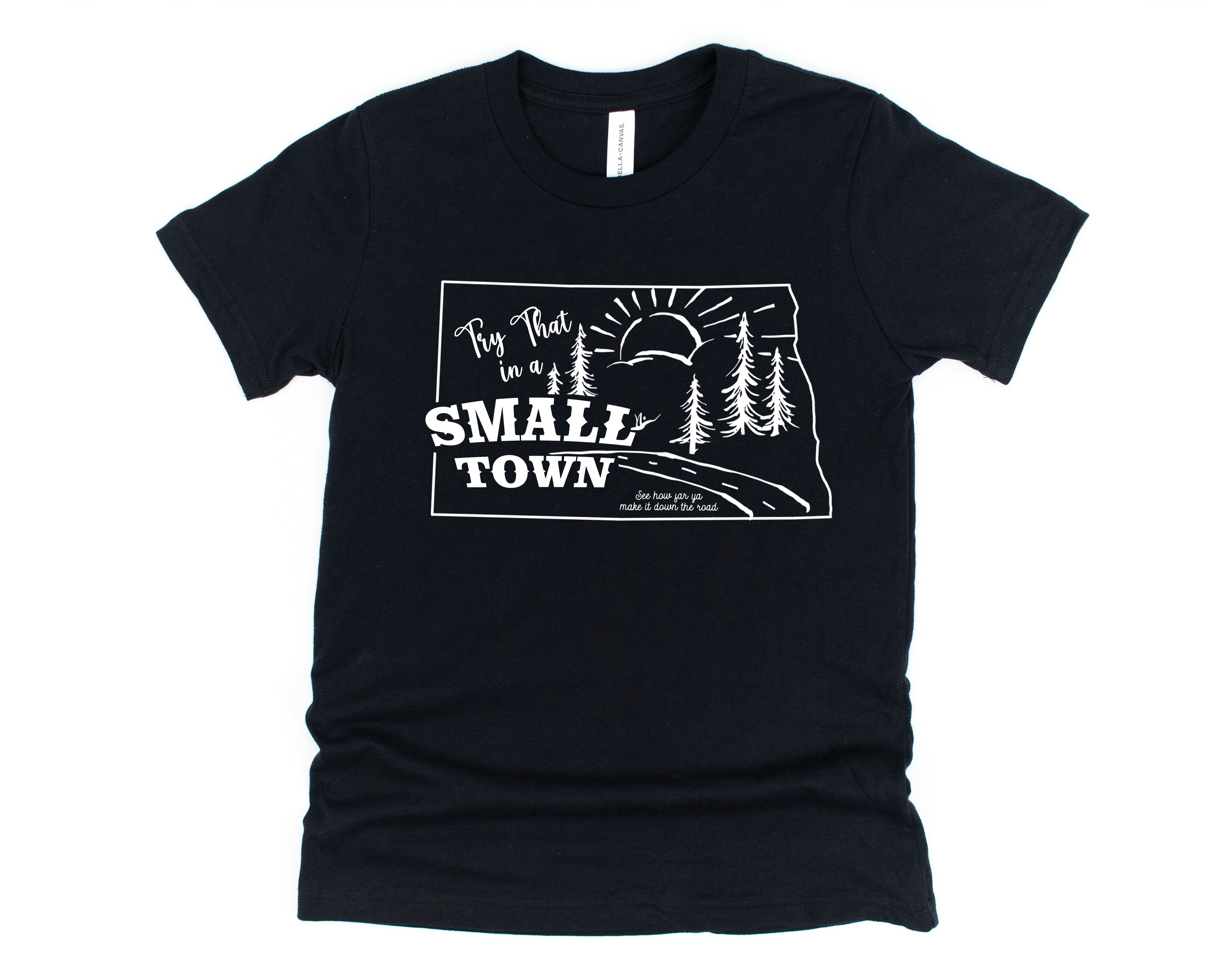 Wholesale State Small Town Tees Graphic Tee - Black