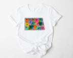 Wholesale North Dakota Floral Graphic Tee - Mint