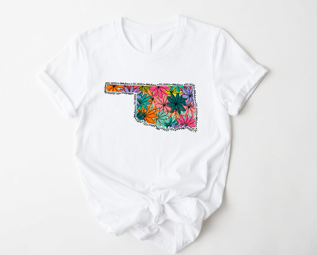 Wholesale Oklahoma Floral Graphic Tee - Mint