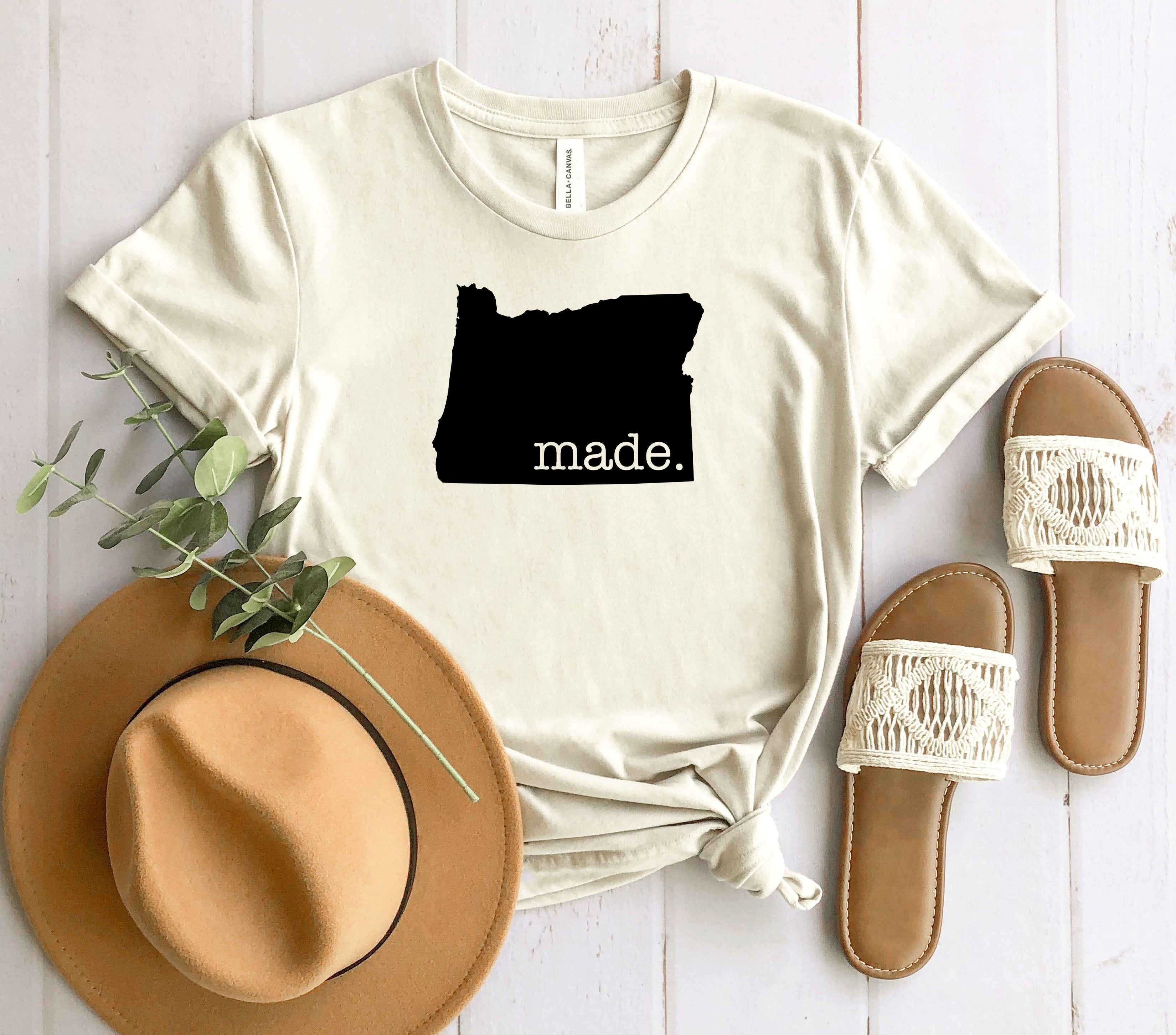 Wholesale Oregon Made Graphic Tee - Heather Sand