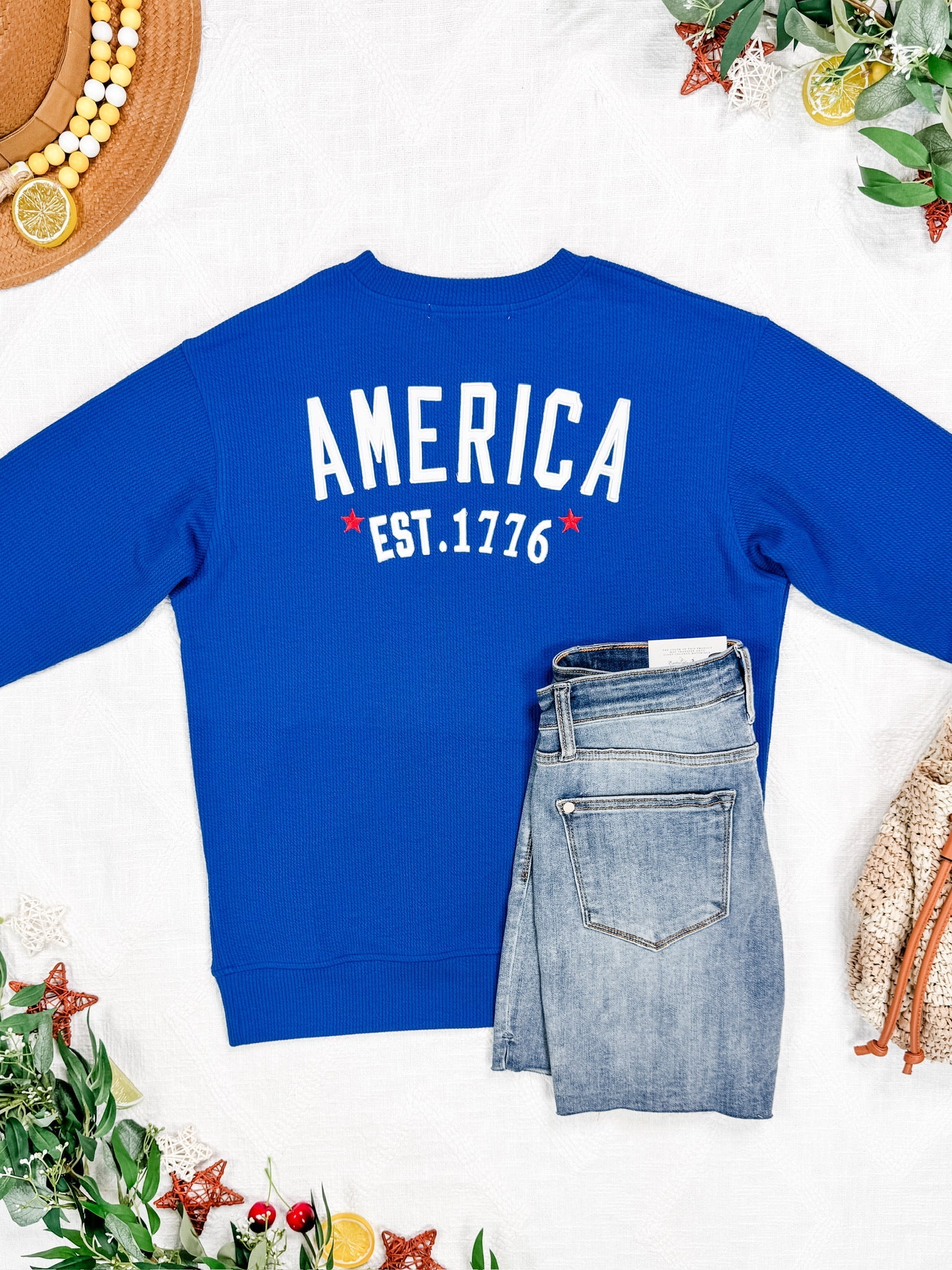 IN STOCK America Pullover - Blue FINAL SALE
