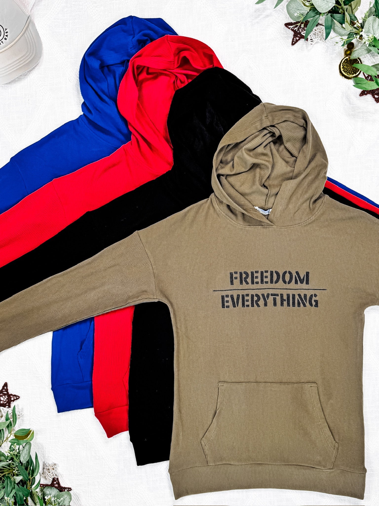 IN STOCK Corrine Embroidered Hoodie - In God We Trust FINAL SALE