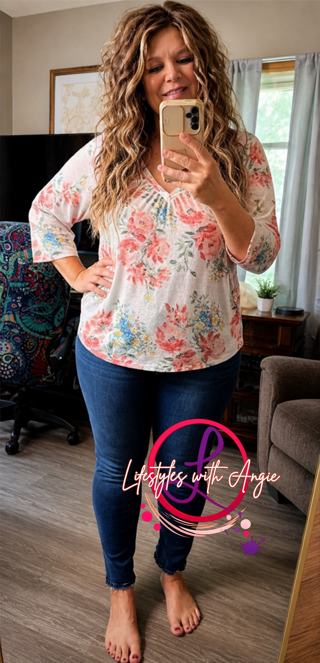 Bobeau Knit V Neck Top