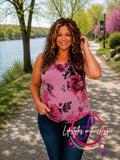 Opal- Floral Tank Plus Size