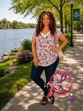 Hadley- Satin V Neck Plus Top