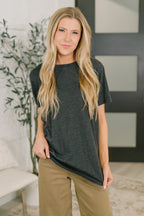 Rest Assured Basic Relaxed Tee in Charcoal