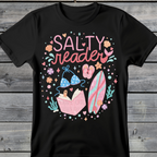 Wholesale Summer Fun Collab Graphic Tee Collection - Salty Reader Black Tee