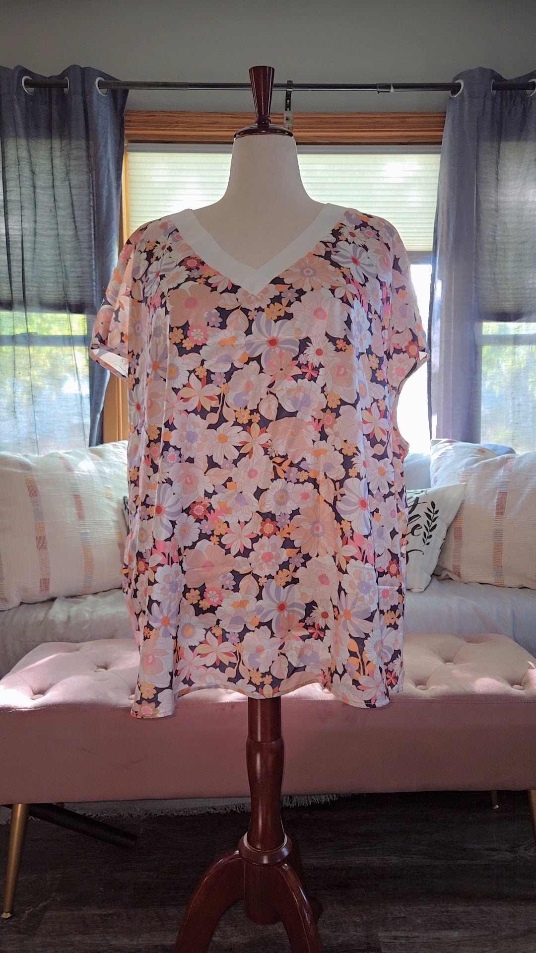 Hadley- Satin V Neck Plus Top