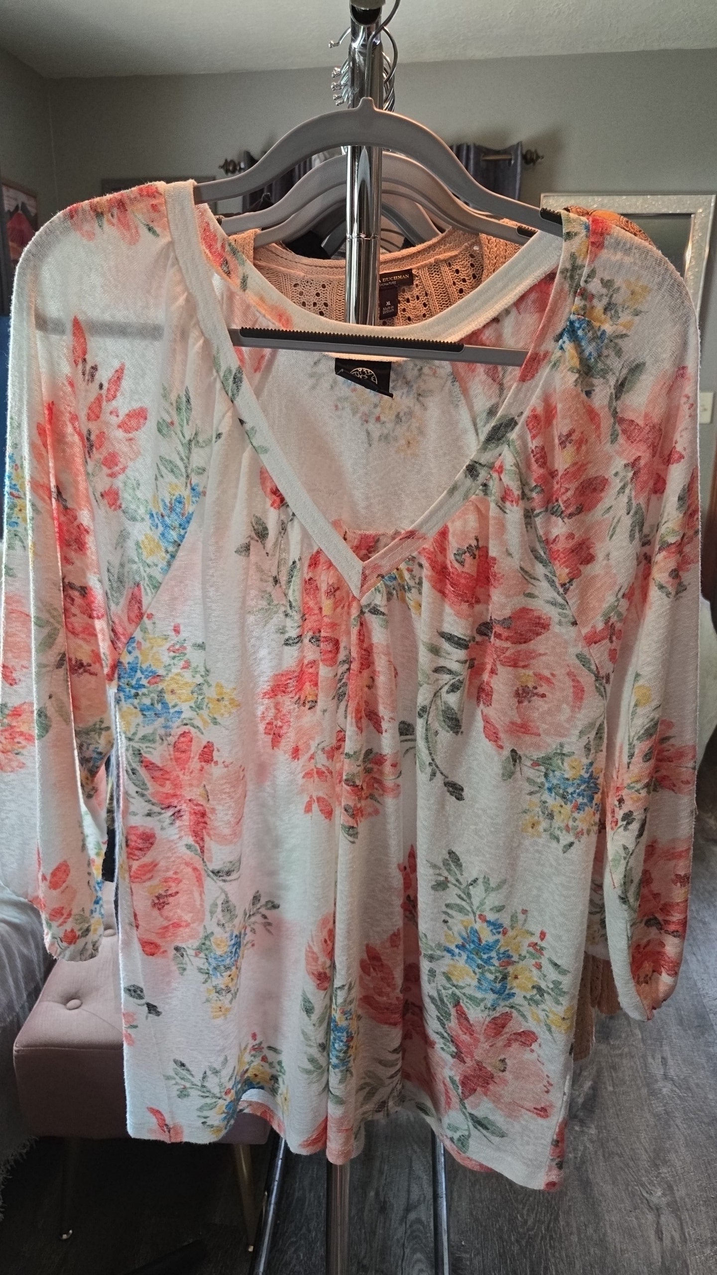 Bobeau Knit V Neck Top