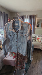 Distressed Denim Jacket XL