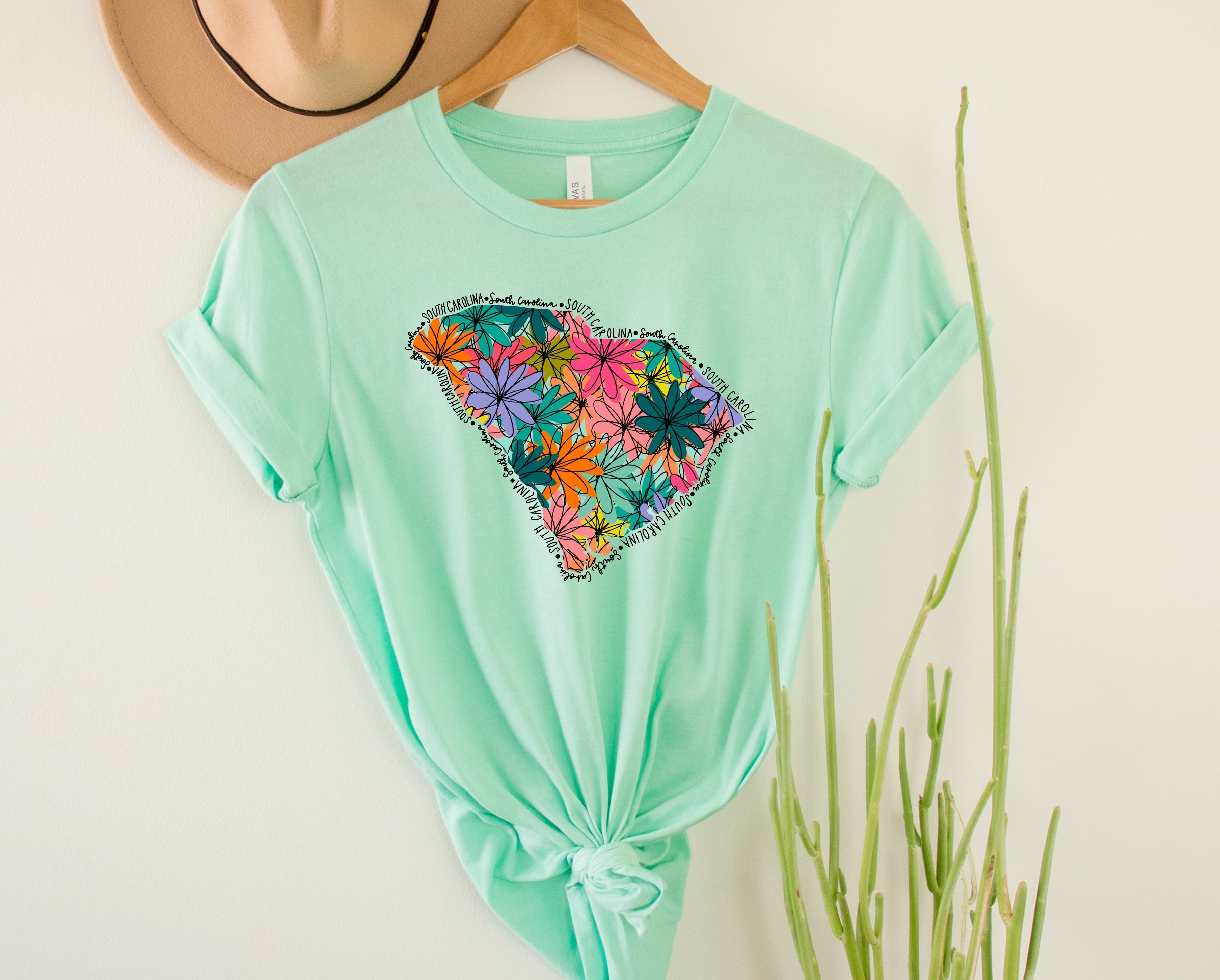 Wholesale South Carolina Floral Graphic Tee - Kelly Green