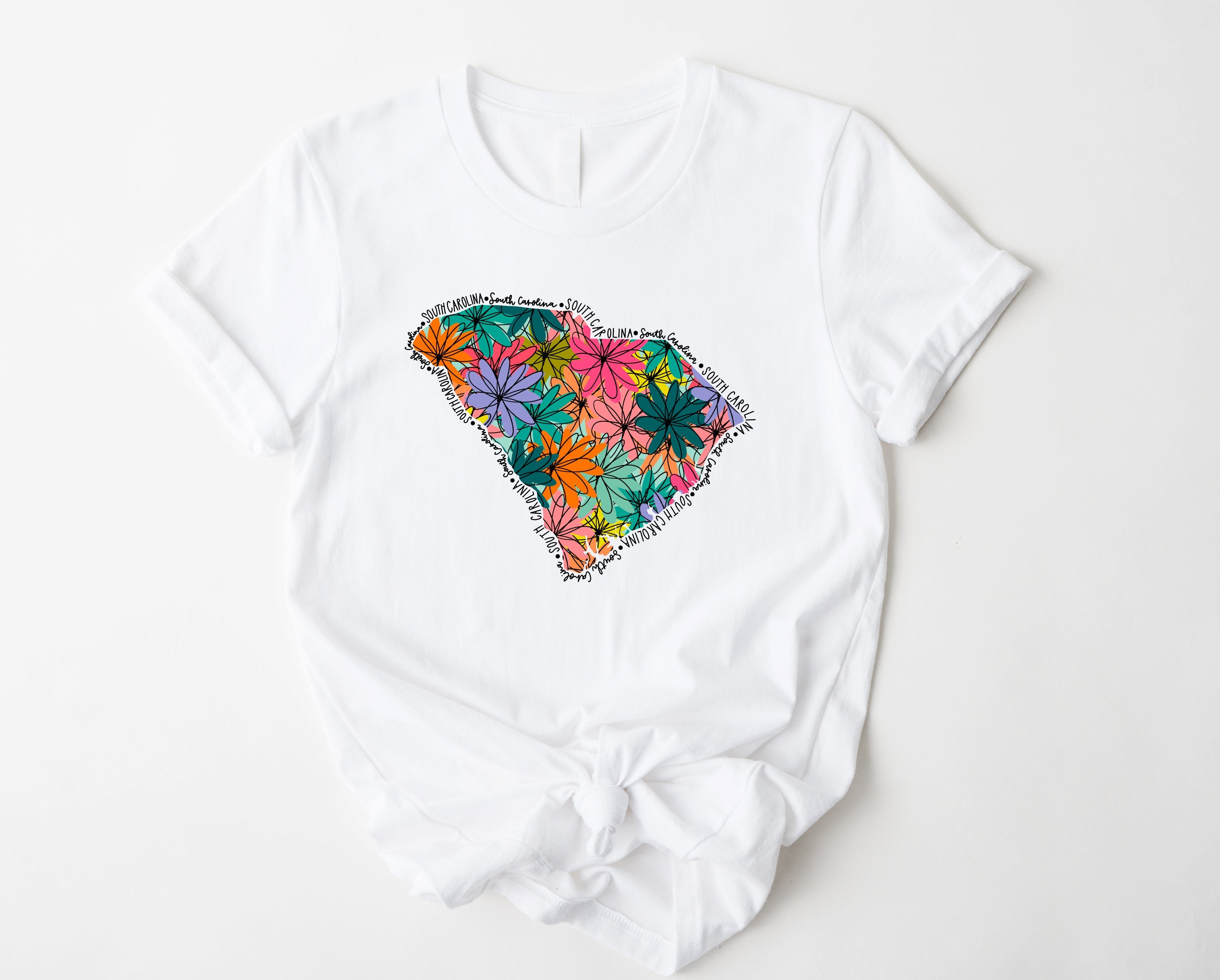 Wholesale South Carolina Floral Graphic Tee - Mint
