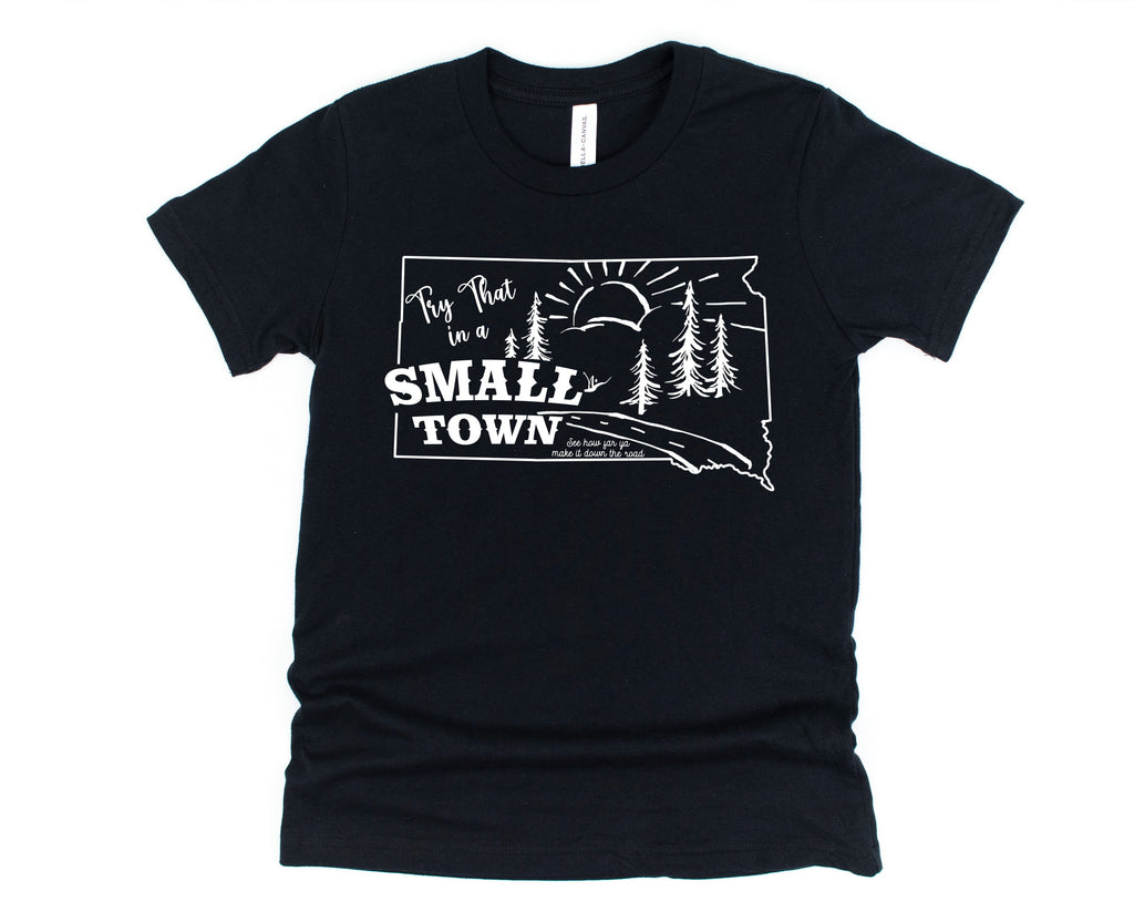 Wholesale State Small Town Tees Graphic Tee - Black