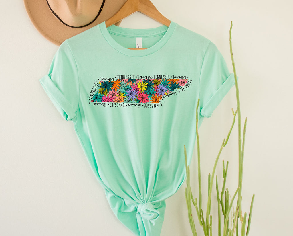 Wholesale Tennessee Floral Graphic Tee - Kelly Green