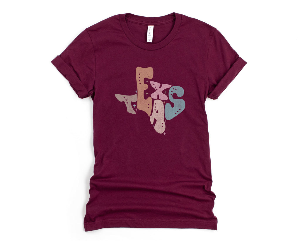 Wholesale Pastel Texas Graphic Tee - Navy