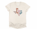 Wholesale Pastel Texas Graphic Tee - Maroon