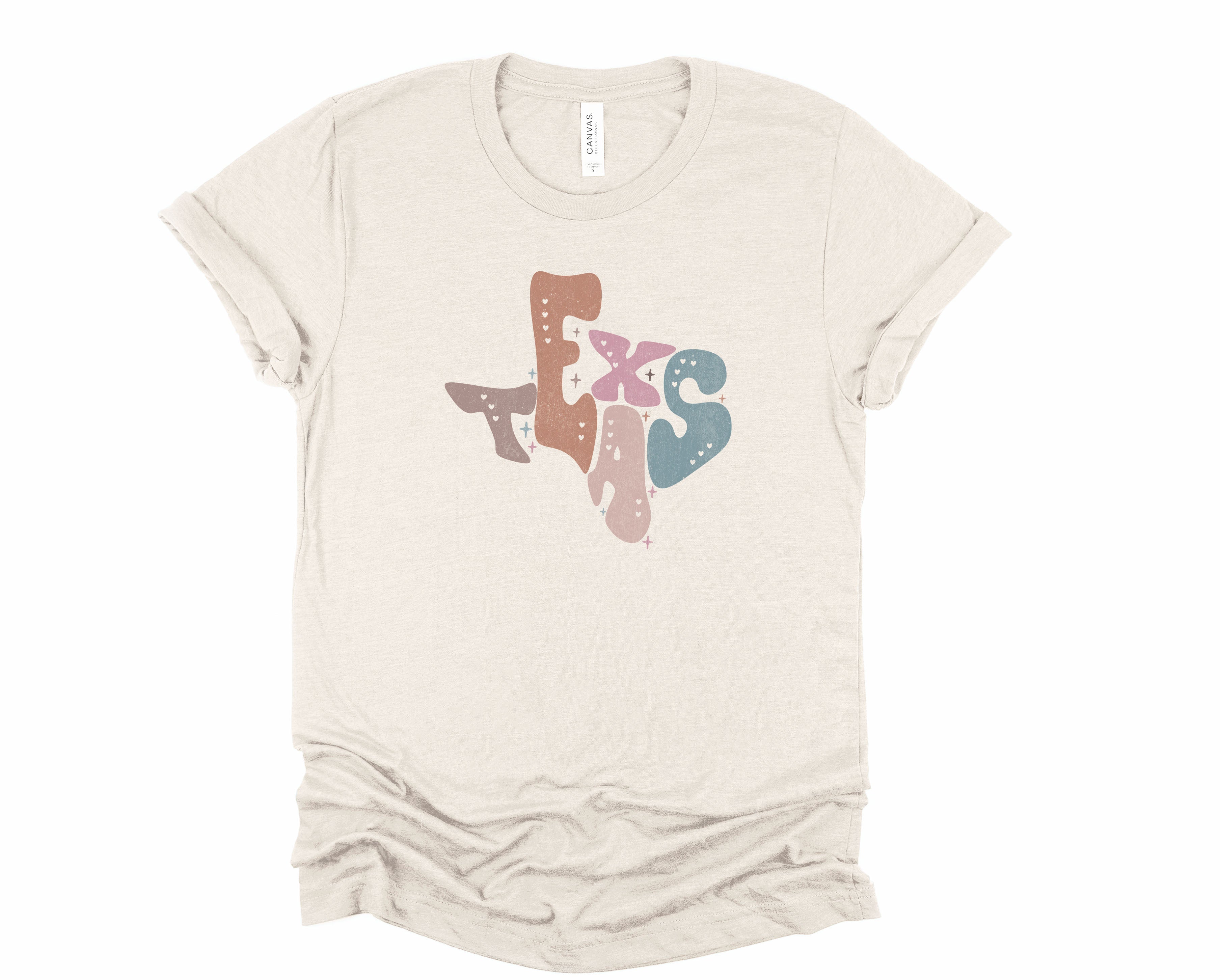 Wholesale Pastel Texas Graphic Tee - Maroon